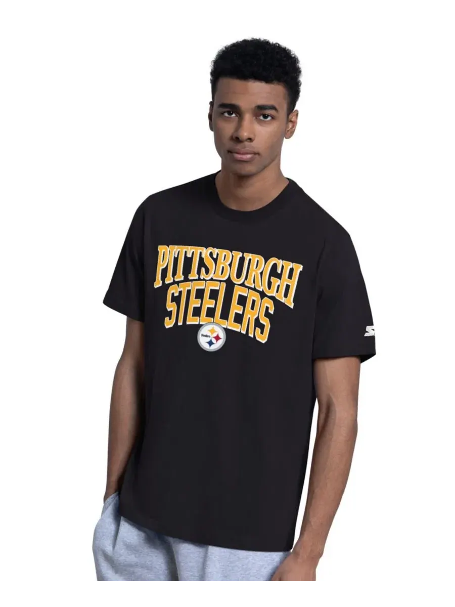 Комплект футболок с логотипом Pittsburgh Steelers, 2 шт Starter — изображение 5 из 5, черный серый
