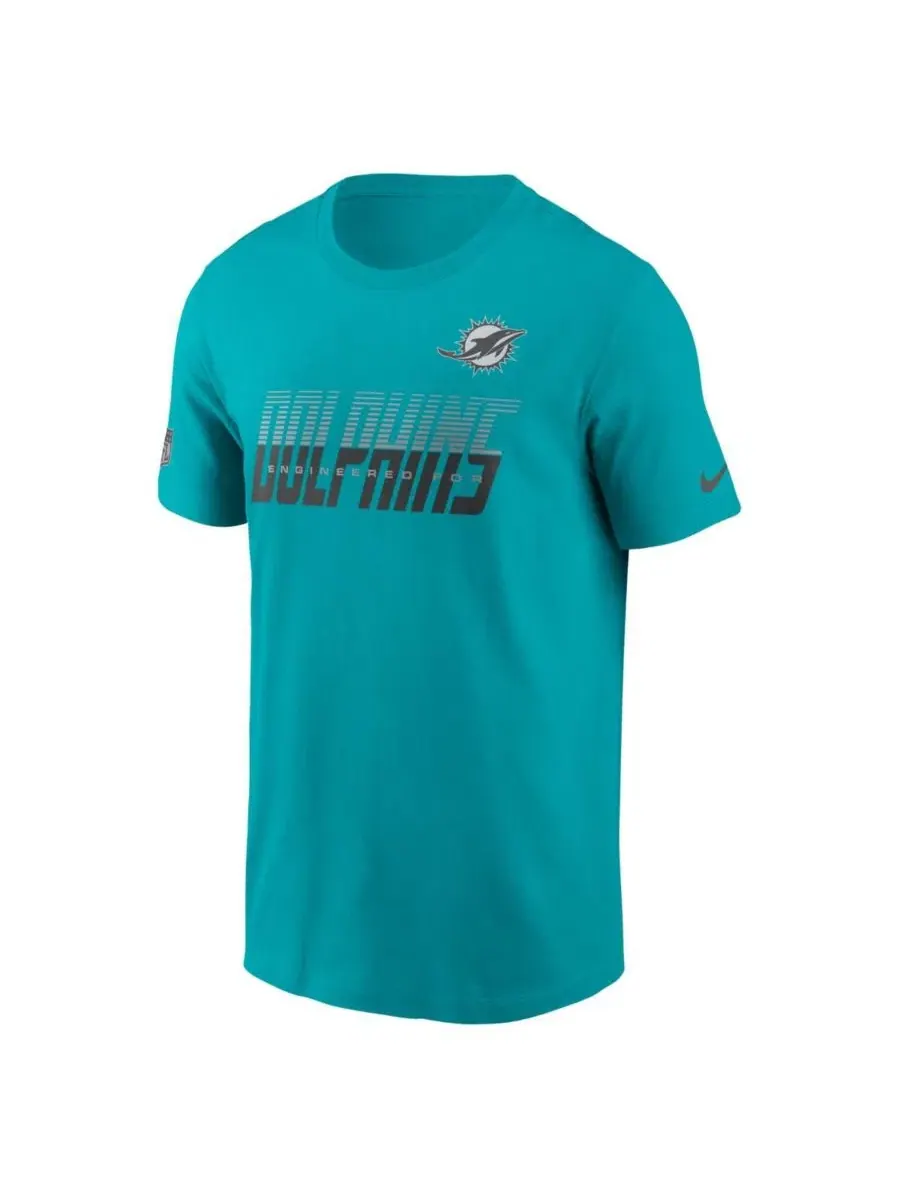 Футболка с технологией Dri-FIT Aqua Miami Dolphins Sideline Nike — изображение 2 из 3, голубой