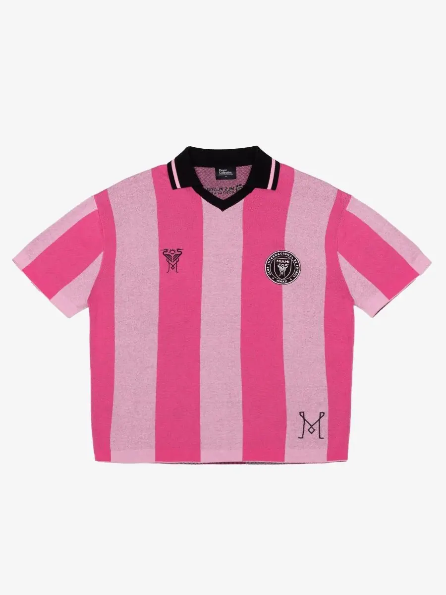 Футболка с принтом Lionel Messi Knit Fashion Jersey Peace Collective — изображение 3 из 3, розовый