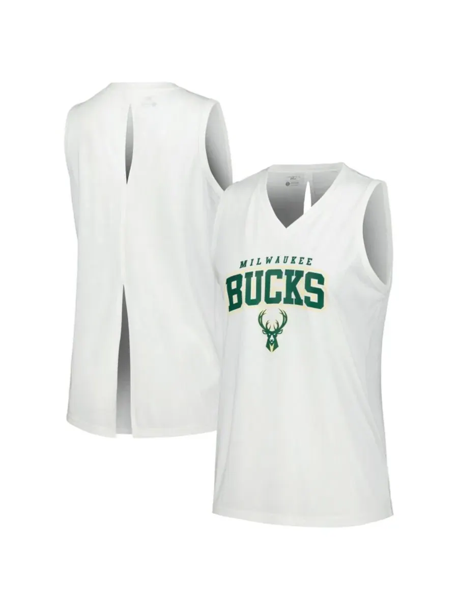 Женский топ без рукавов с принтом Milwaukee Bucks Paisley Peekaboo LevelWear