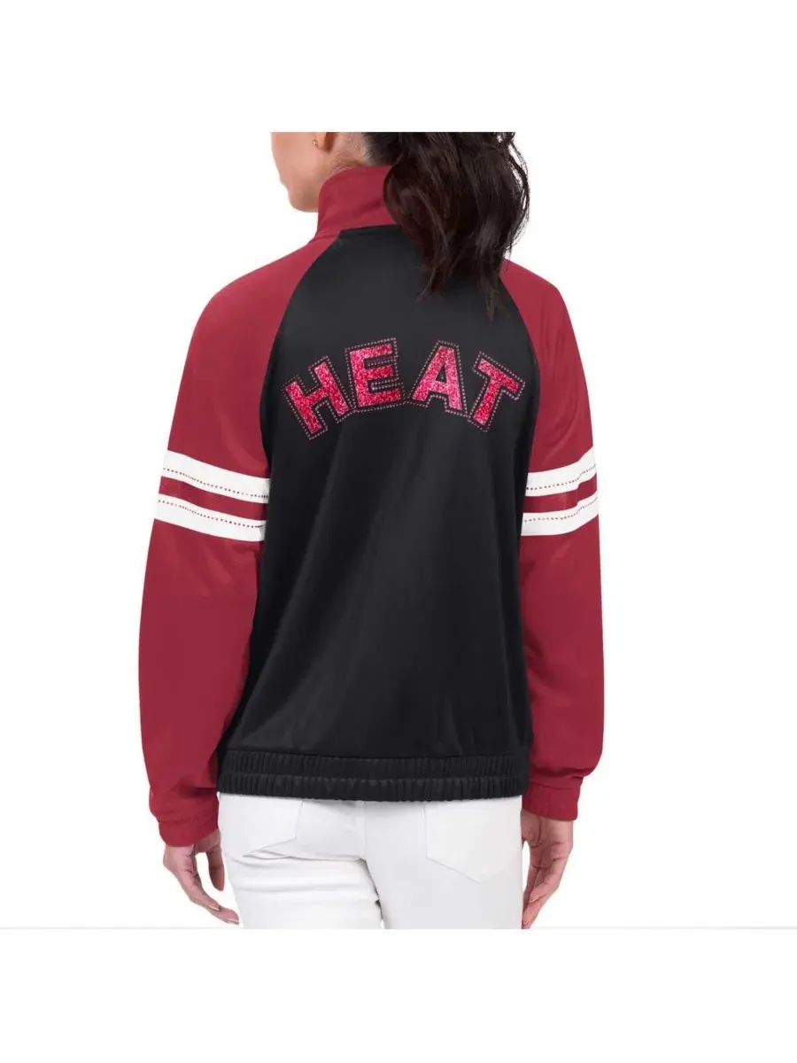 Женская куртка-бомбер с принтом, модель Main Player Raglan Rhinestone Full-Zip Track Jacket G-III — изображение 2 из 2