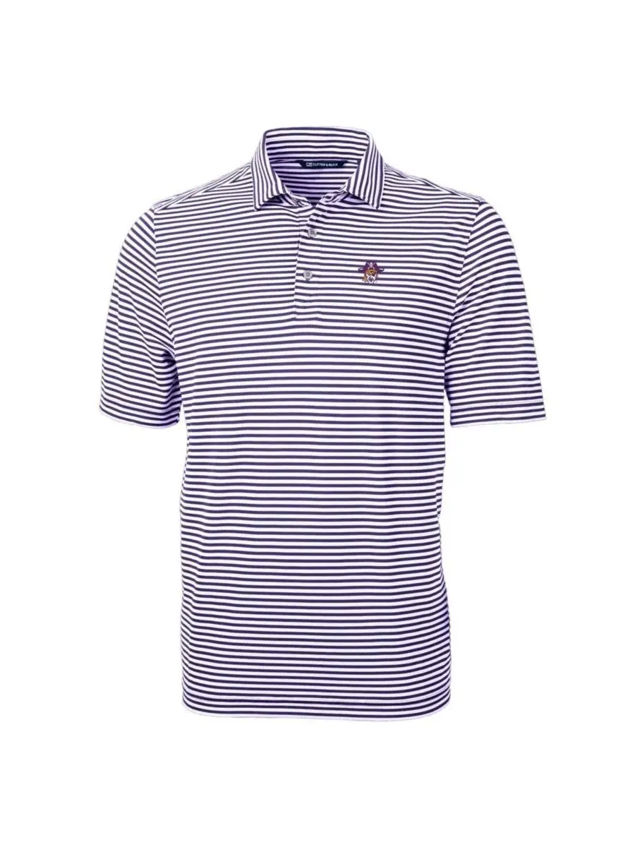 Поло из пике с принтом Throwback Logo Virtue Eco Pique Stripe Cutter & Buck — изображение 2 из 3, фиолетовый