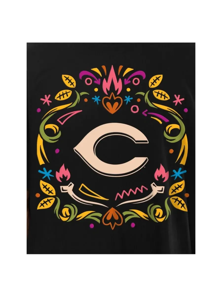 Футболка с принтом Cincinnati Reds Día de los Muertos New Era — изображение 5 из 5, черный