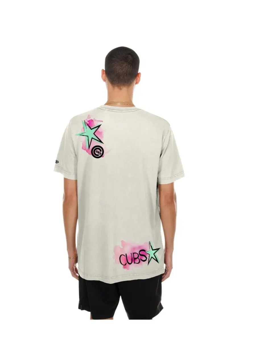 Футболка с принтом Chicago Cubs Lifestyle Punk Core New Era — изображение 2 из 4, бежевый