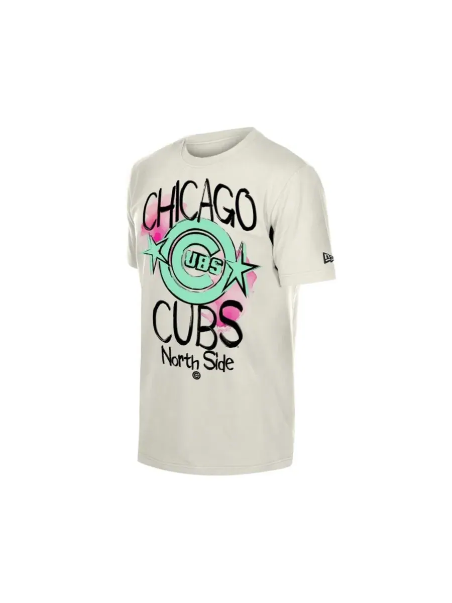 Футболка с принтом Chicago Cubs Lifestyle Punk Core New Era — изображение 3 из 4, бежевый