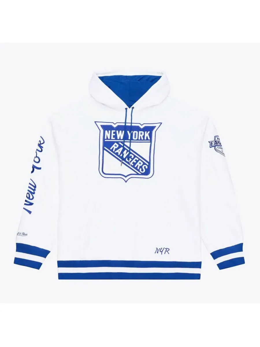Мужская белая толстовка New York Rangers Arctic Fleece Hoodie Mitchell & Ness