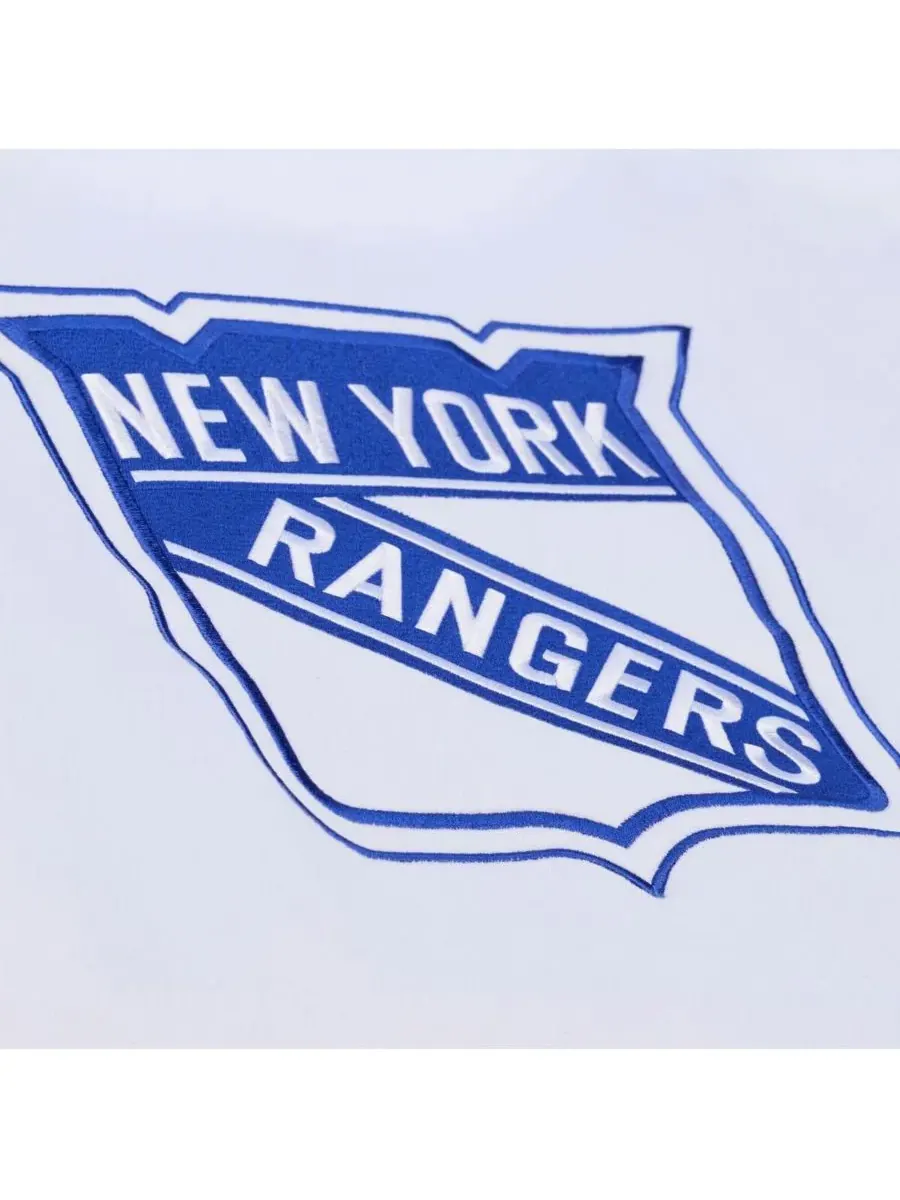 Мужская белая толстовка New York Rangers Arctic Fleece Hoodie Mitchell & Ness — изображение 4 из 4, белый