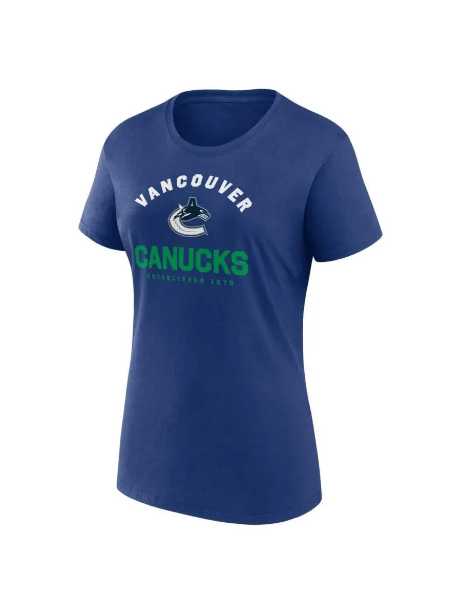 Женская синяя футболка Vancouver Canucks Unrivaled Logo Athletic — изображение 2 из 3, синий