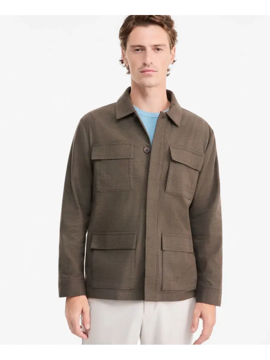 Мужская куртка-полевка с четырьмя клапанами Alfani, Jacket Glenn Plaid Yd - Oliva