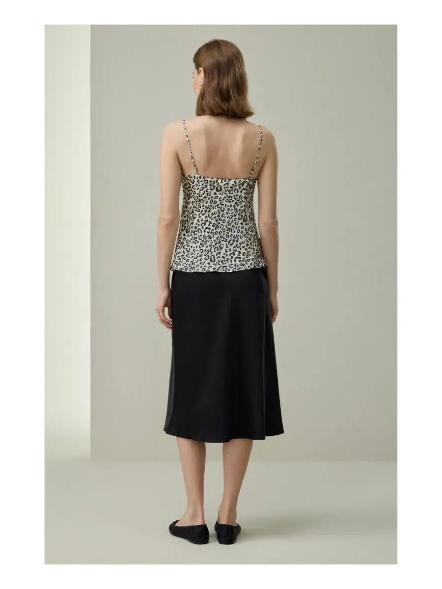 Шелковая майка на бретелях с V-образным вырезом Leopard Print LILYSILK, Dawn Leopard — изображение 2 из 5