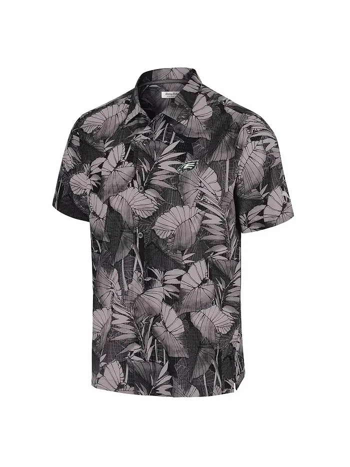 Мужская черная рубашка Philadelphia Eagles Bahama Coast Nuevo Fronds Camp на пуговицах Tommy Bahama — изображение 3 из 3
