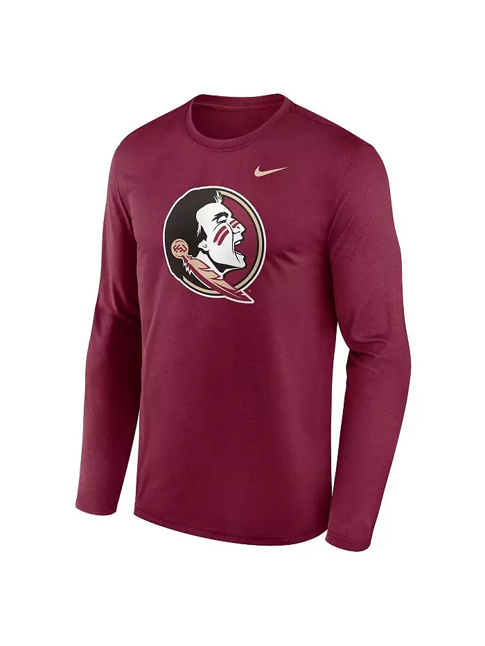Мужская футболка с длинным рукавом Garnet Florida State Seminoles Primetime Primary Legend Nike — изображение 2 из 3
