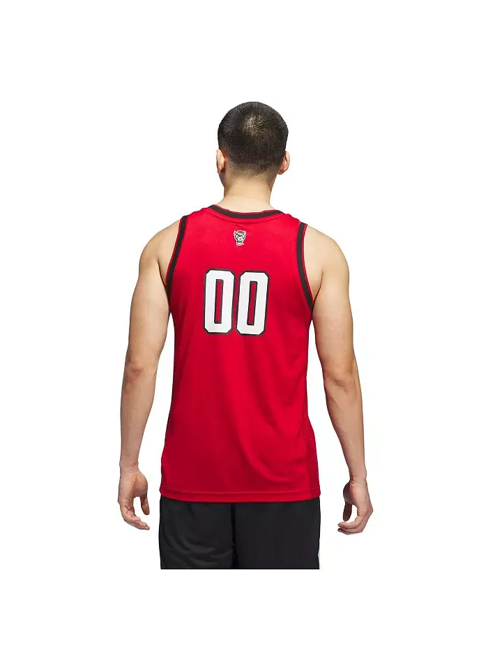 Мужская баскетбольная майка 00 Red NC State Wolfpack Replica Swingman adidas — изображение 3 из 5