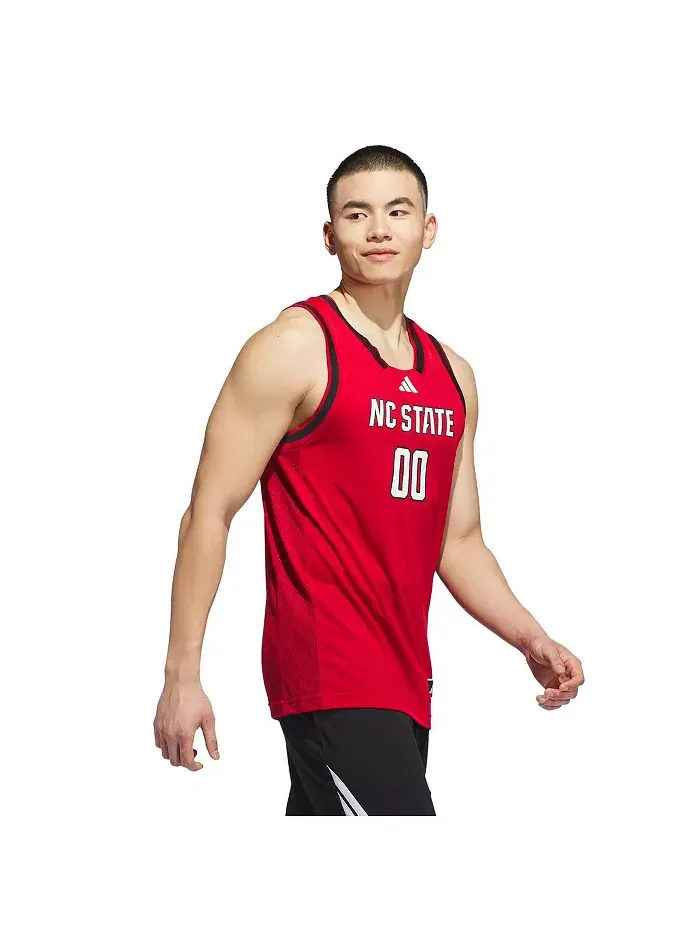 Мужская баскетбольная майка 00 Red NC State Wolfpack Replica Swingman adidas — изображение 4 из 5