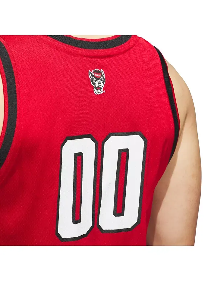 Мужская баскетбольная майка 00 Red NC State Wolfpack Replica Swingman adidas — изображение 5 из 5