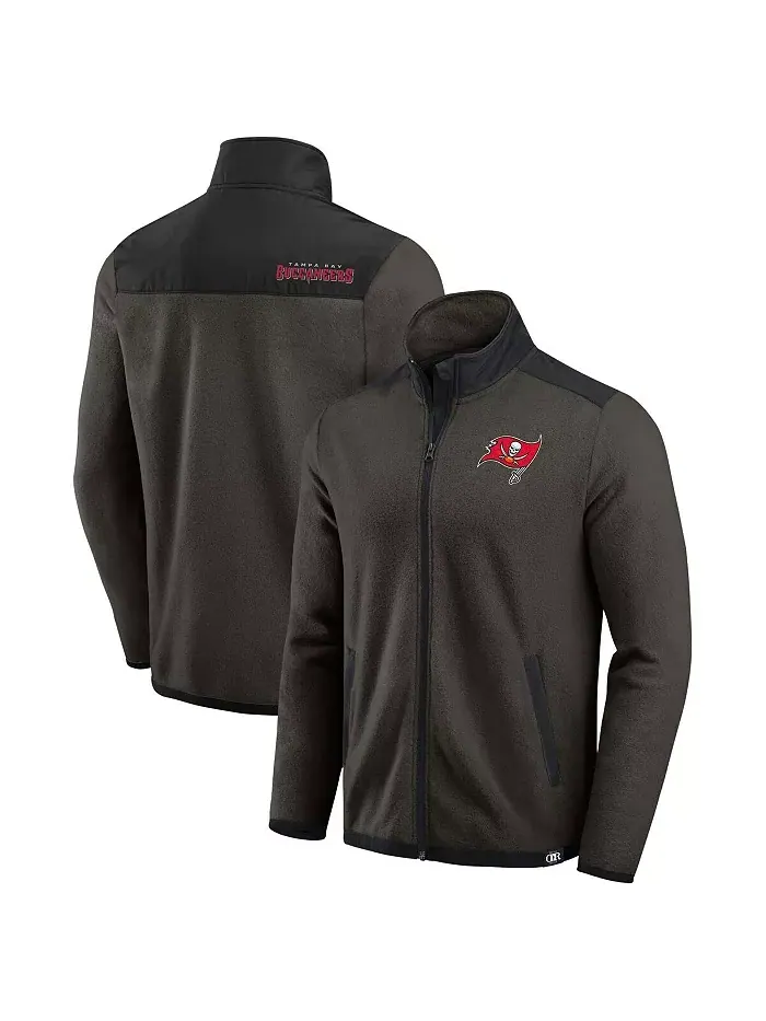 Мужская цветная флисовая куртка на молнии Pewter Tampa Bay Buccaneers Color Block Polar Fleece