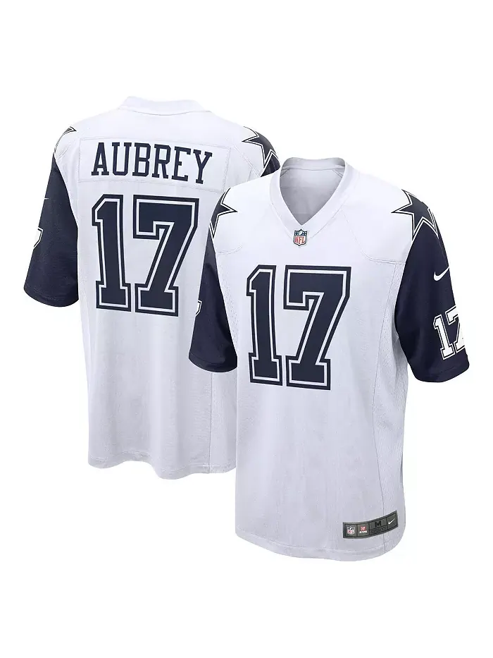 Мужская игровая футболка Brandon Aubrey Dallas Cowboys белого цвета Nike