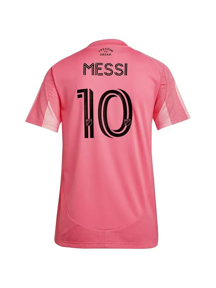 Женская светло-розовая футболка-реплика игрока Inter Miami CF 2025 Euforia Lionel Messi adidas — изображение 2 из 3