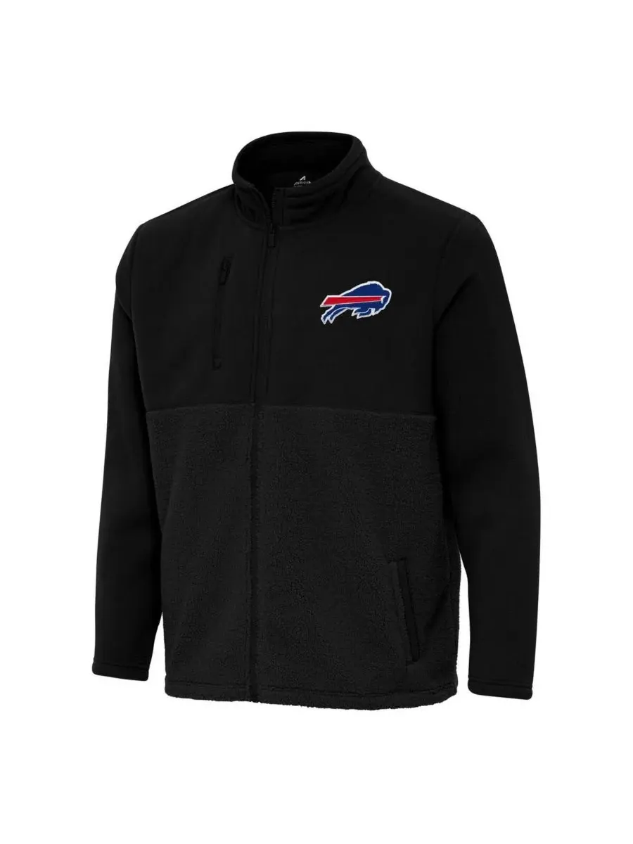 Antigua Мужская черная куртка на молнии с символикой команды Buffalo Bills Daily Fused