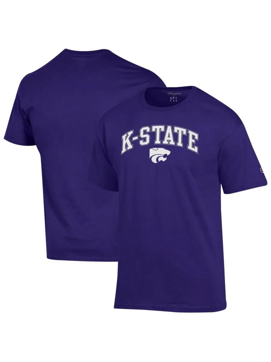 Champion Мужская фиолетовая футболка с логотипом Kansas State Wildcats в виде арки