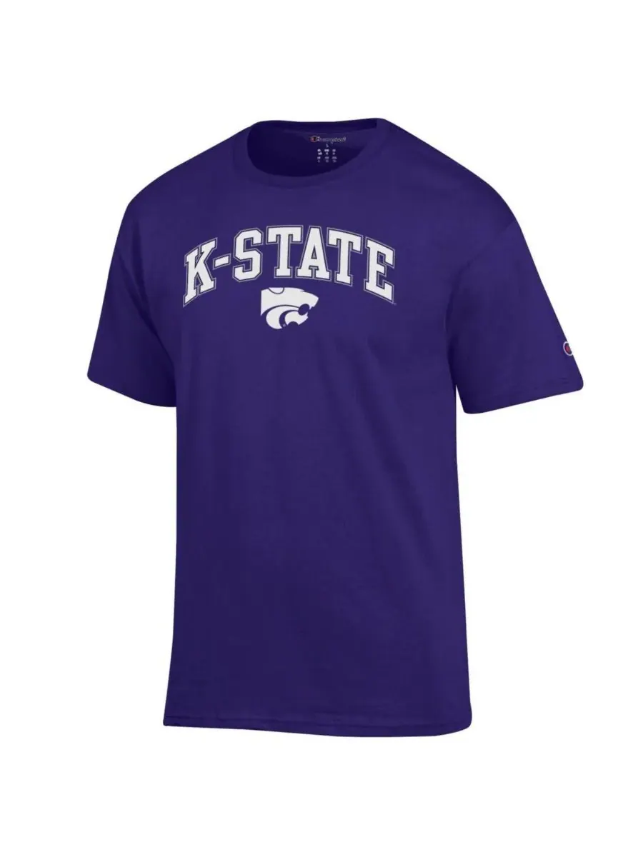 Champion Мужская фиолетовая футболка с логотипом Kansas State Wildcats в виде арки — изображение 3 из 3, фиолетовый