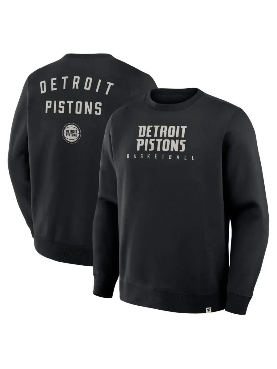 Fanatics Мужская черная толстовка Detroit Pistons Crossover Collection Defensive Rotation Drill