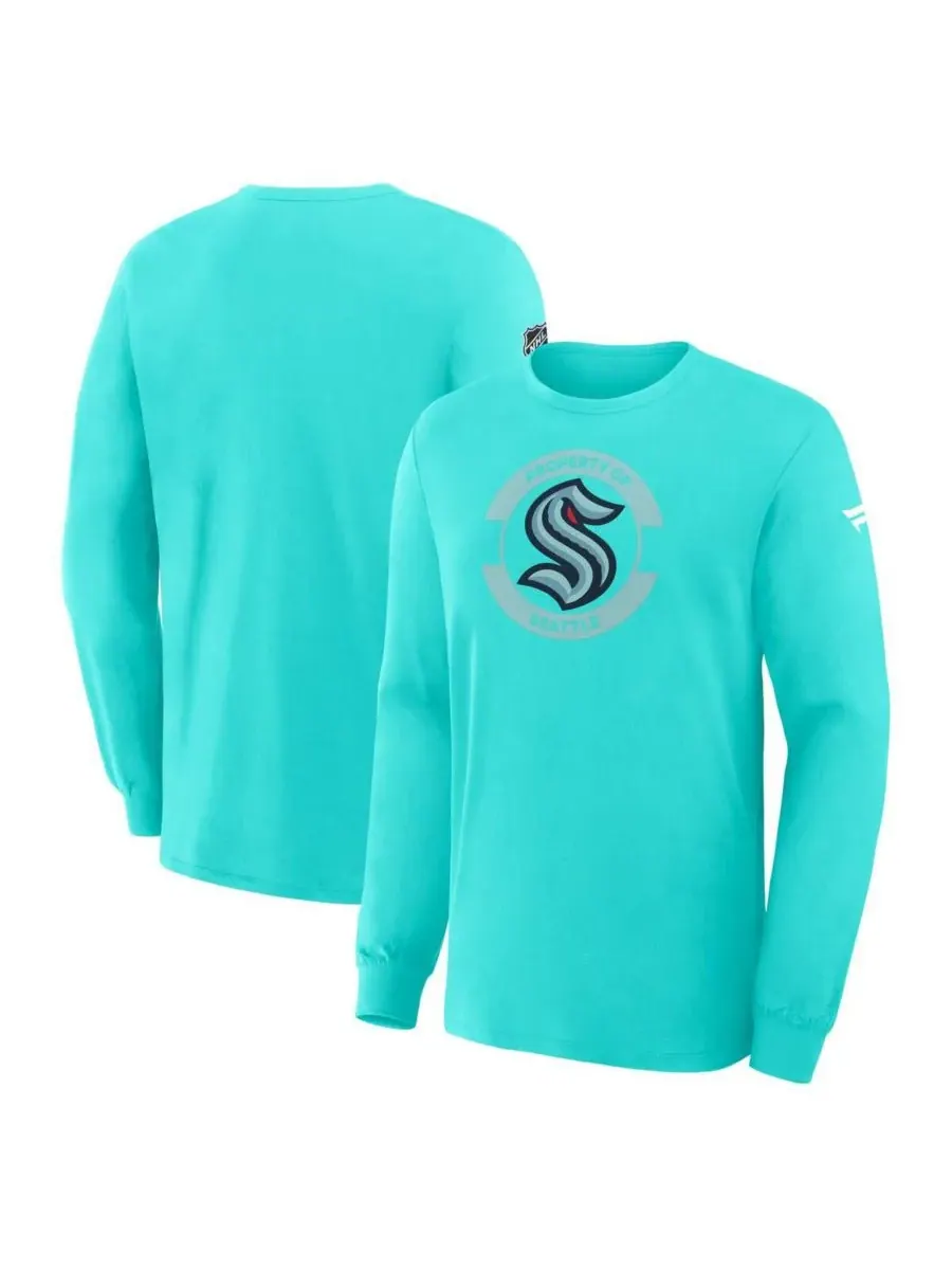 Fanatics Мужская светло-голубая футболка с длинным рукавом Seattle Kraken Authentic Pro Property Of