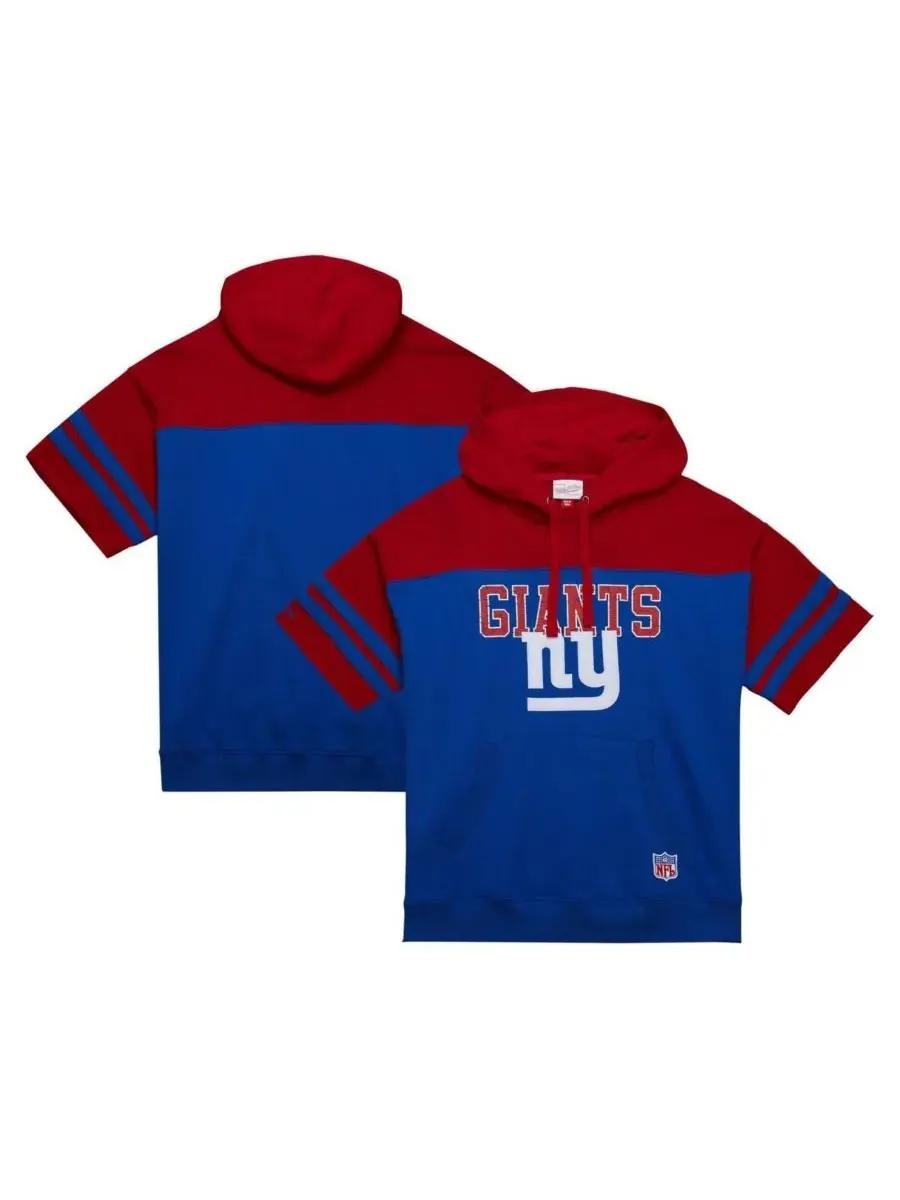 Мужская толстовка с коротким рукавом и винтажным логотипом New York Giants Off Field Mitchell & Ness