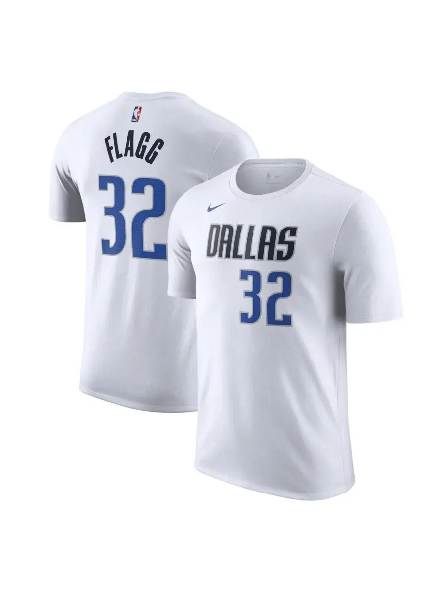 Nike Мужская белая футболка Cooper Flagg с номером игрока команды Dallas Mavericks, выбранного в