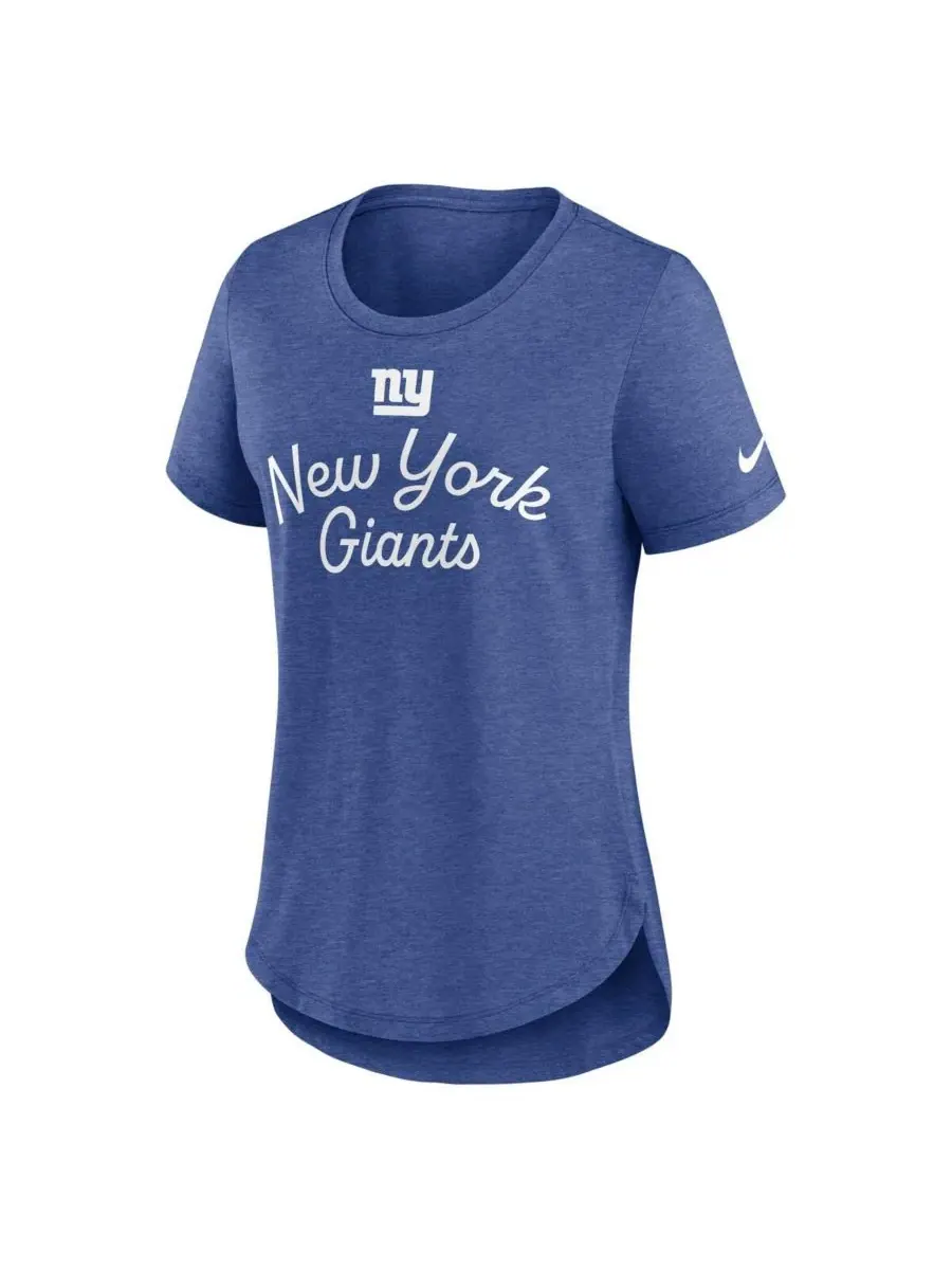 Женская футболка Royal New York Giants Script Tri-Blend Nike — изображение 2 из 3, королевский
