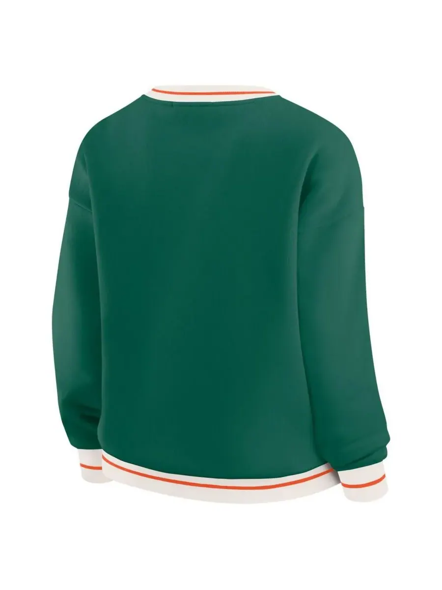 WEAR by Erin Andrews Женская зеленая толстовка с символикой команды Miami Hurricanes — изображение 3 из 5, зеленый