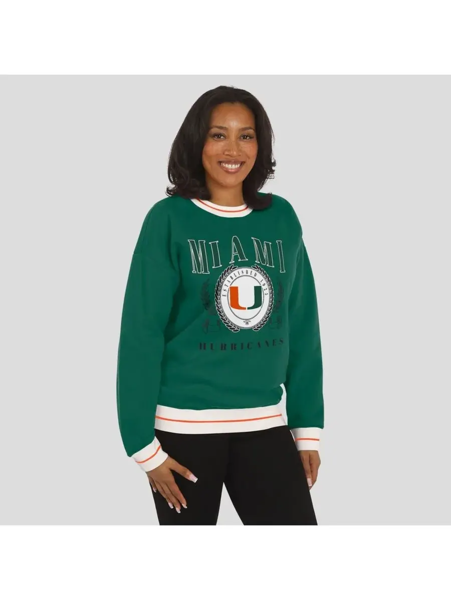 WEAR by Erin Andrews Женская зеленая толстовка с символикой команды Miami Hurricanes — изображение 4 из 5, зеленый