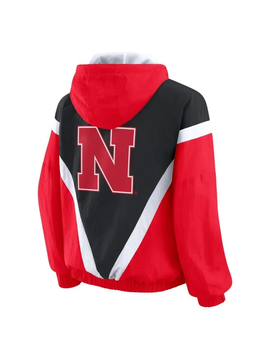 WEAR by Erin Andrews Женская ветровка на молнии с цветными блоками и символикой команды Nebraska — изображение 3 из 3, черный