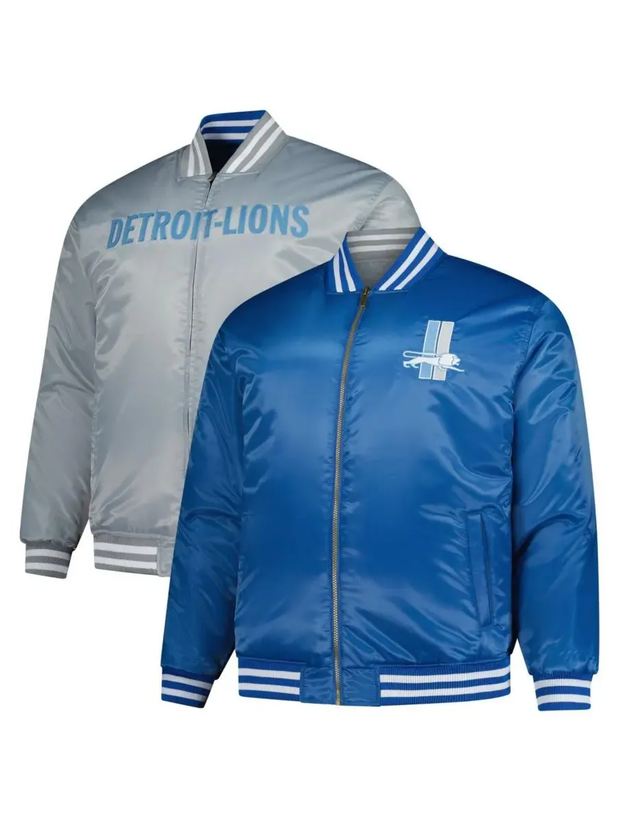 Mitchell & Ness Мужская двусторонняя куртка на молнии сине-серебристого цвета с символикой команды