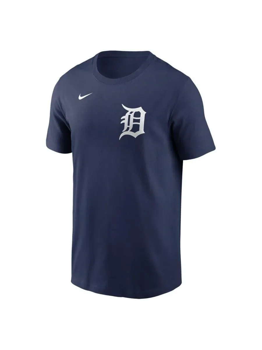 Nike Мужская темно-синяя футболка Riley Greene Detroit Tigers с фузером и номером игрока — изображение 2 из 3, темно-синий