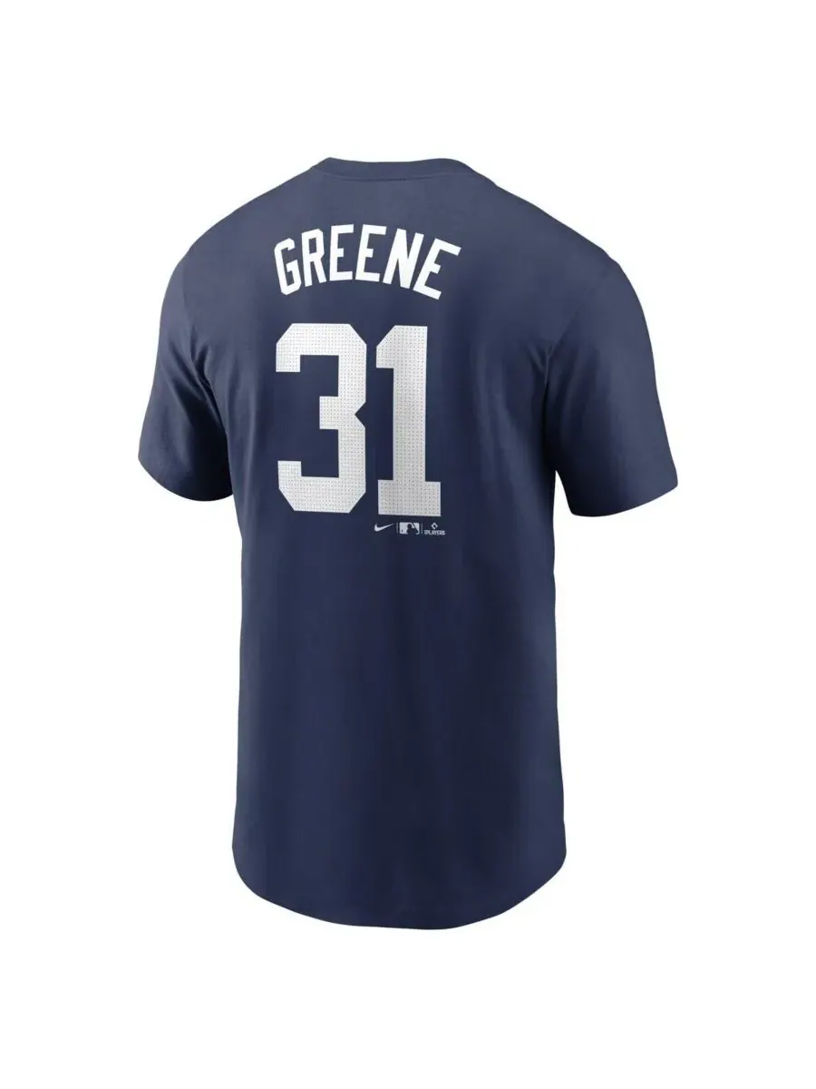 Nike Мужская темно-синяя футболка Riley Greene Detroit Tigers с фузером и номером игрока — изображение 3 из 3, темно-синий