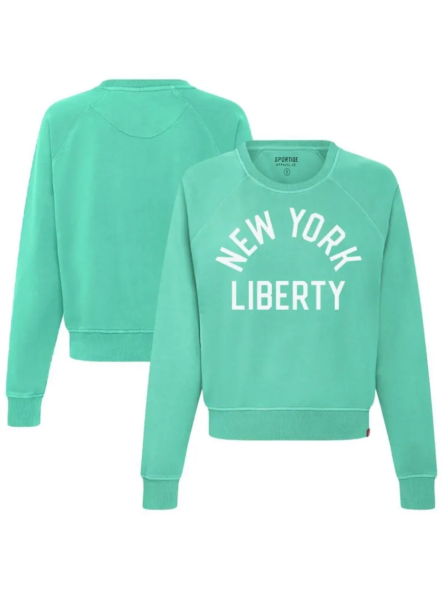 Sportiqe Женская мятная толстовка New York Liberty Ashlyn с рукавами реглан