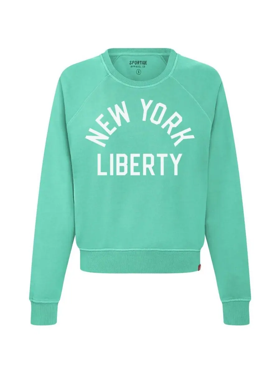 Sportiqe Женская мятная толстовка New York Liberty Ashlyn с рукавами реглан — изображение 3 из 3, мята