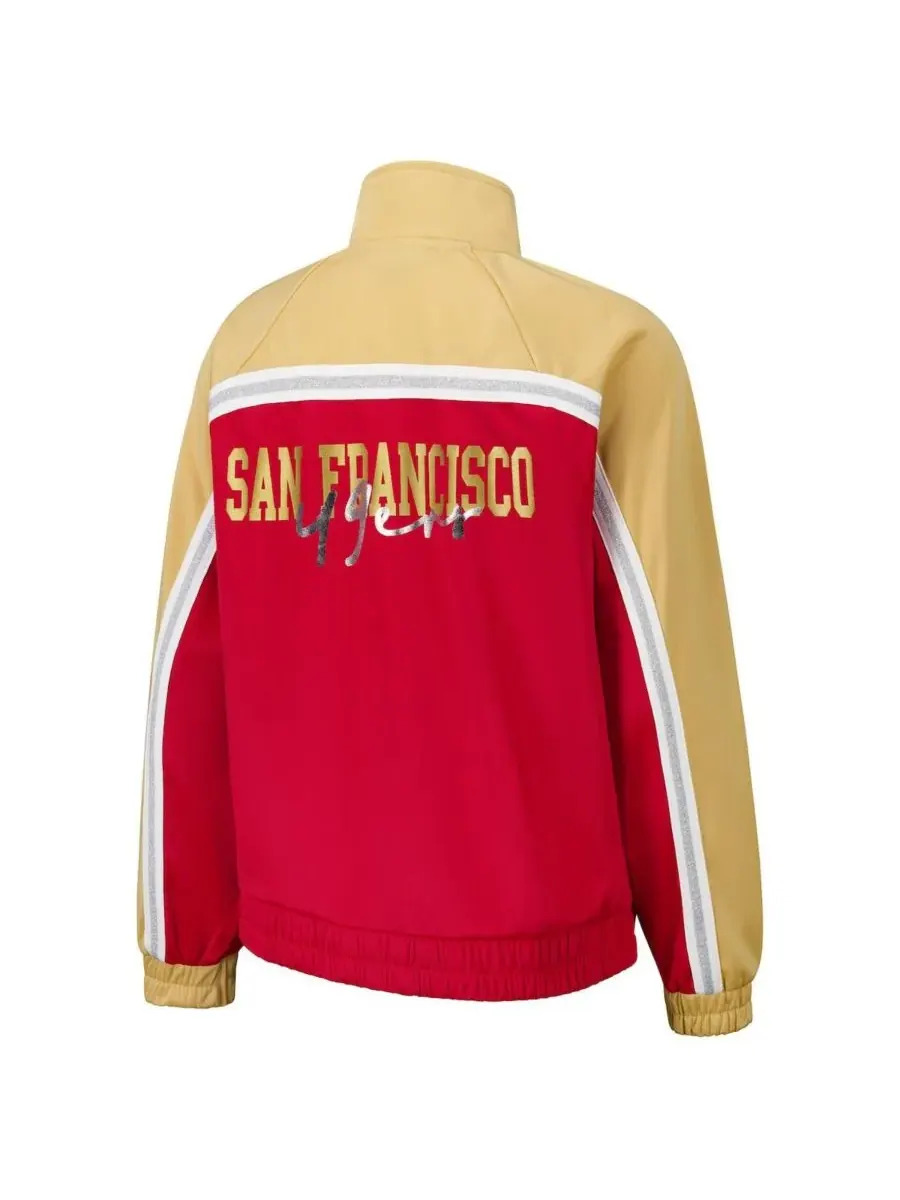 Женская алая спортивная куртка на молнии с символикой команды San Francisco 49ers после игры G-III — изображение 3 из 3, алый