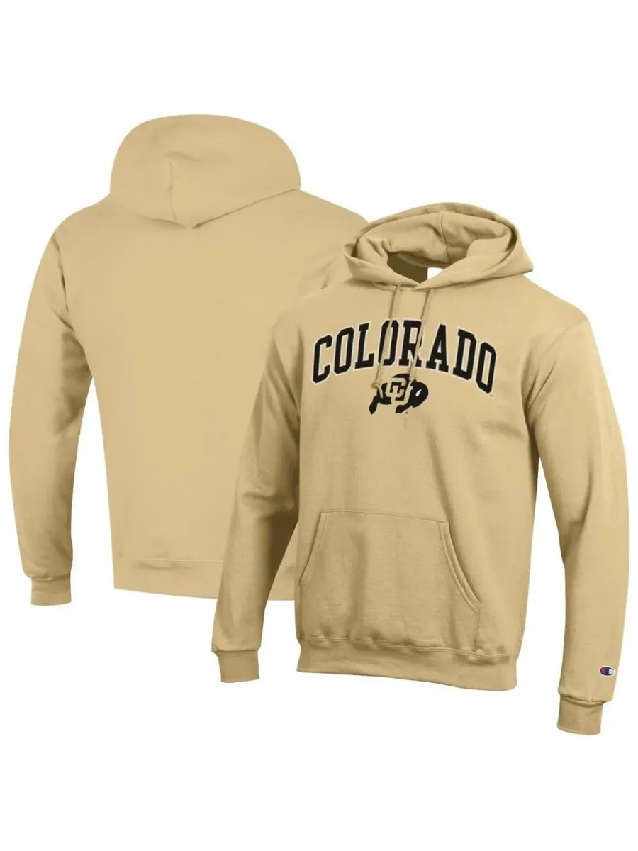Champion Мужская флисовая толстовка с капюшоном Vegas Gold Colorado Buffaloes с арочным логотипом