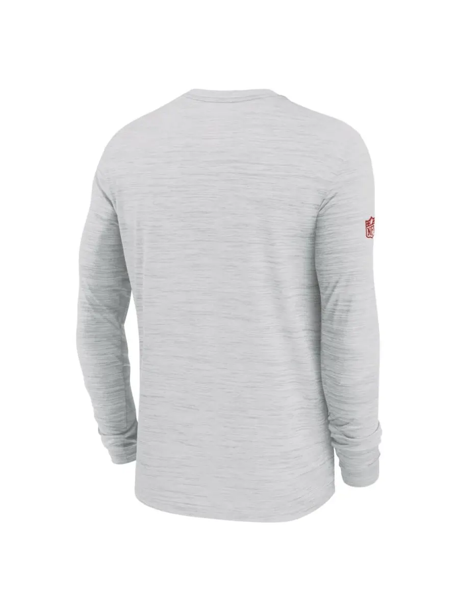 Мужская футболка с длинным рукавом Ash Kansas City Chiefs Sideline Velocity Performance Nike — изображение 3 из 3, пепельный