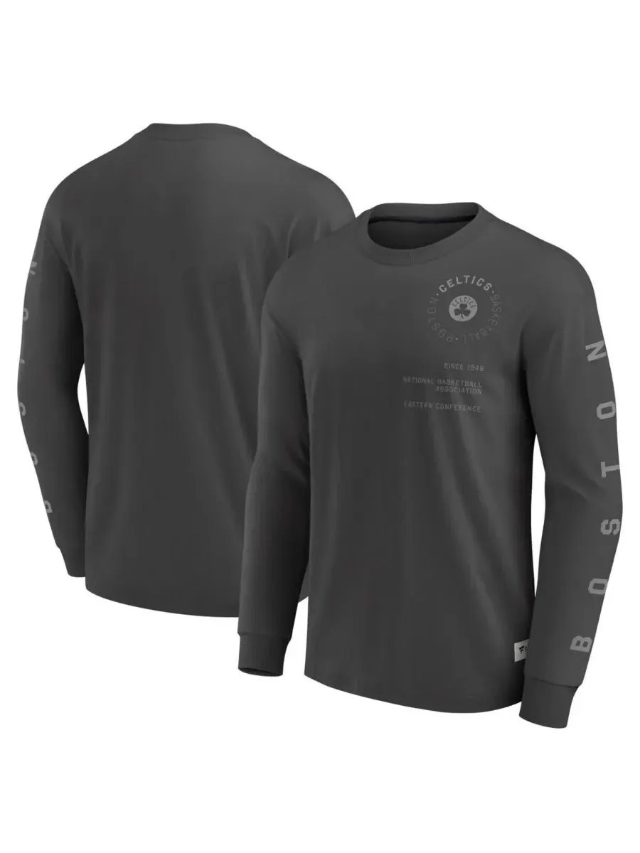 Fanatics Мужская серая футболка с длинным рукавом Boston Celtics Elements Future Ground Tonal Info