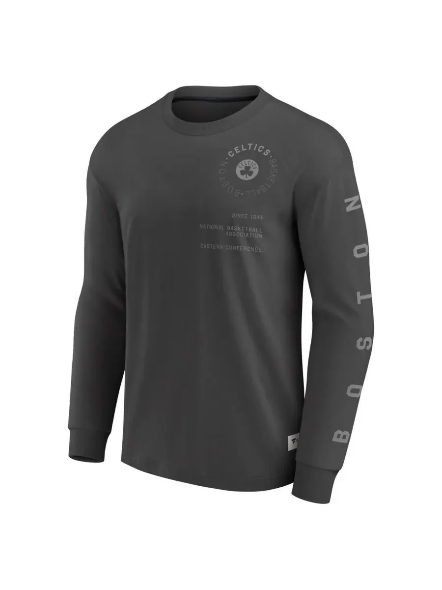 Fanatics Мужская серая футболка с длинным рукавом Boston Celtics Elements Future Ground Tonal Info — изображение 2 из 3