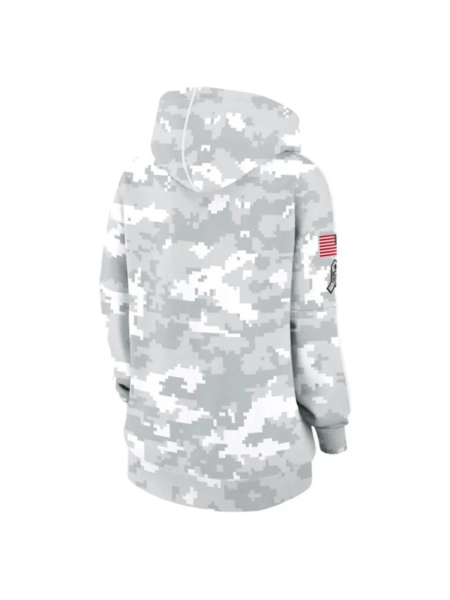 Женская флисовая толстовка оверсайз с капюшоном Arctic Camo Tennessee Titans 2024 Salute To Service — изображение 3 из 3