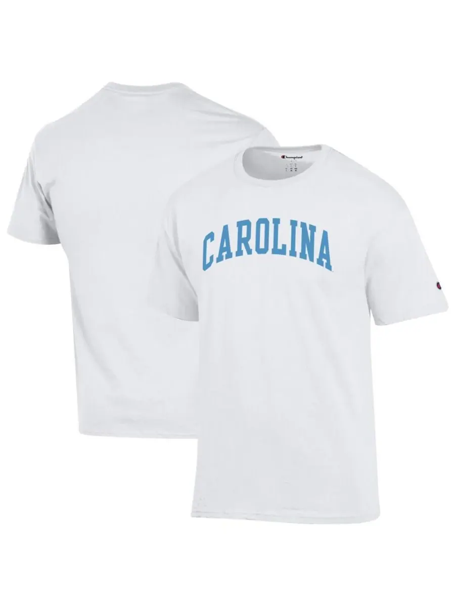 Champion Мужская белая базовая футболка North Carolina Tar Heels с аркой