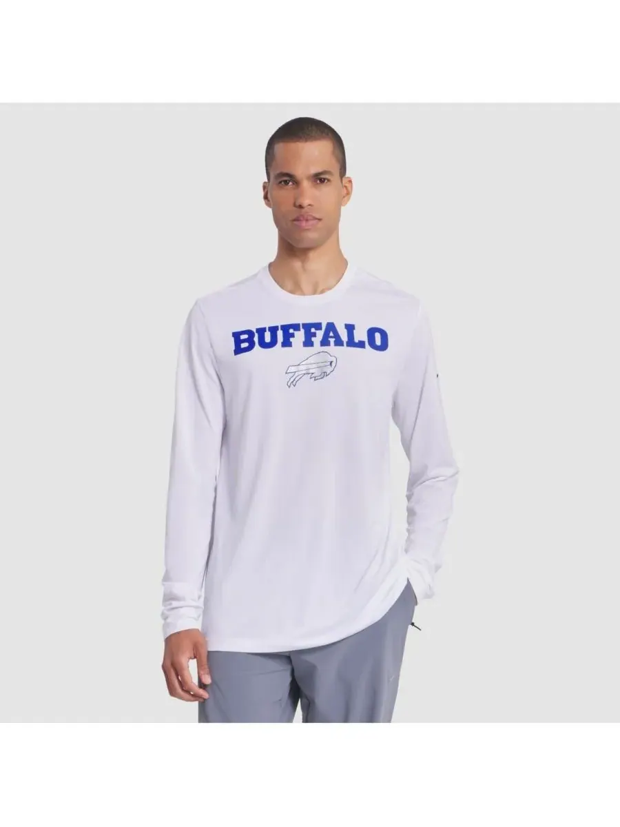 Nike Мужская белая футболка с длинным рукавом Buffalo Bills 2025 Rivalries Collection Sideline