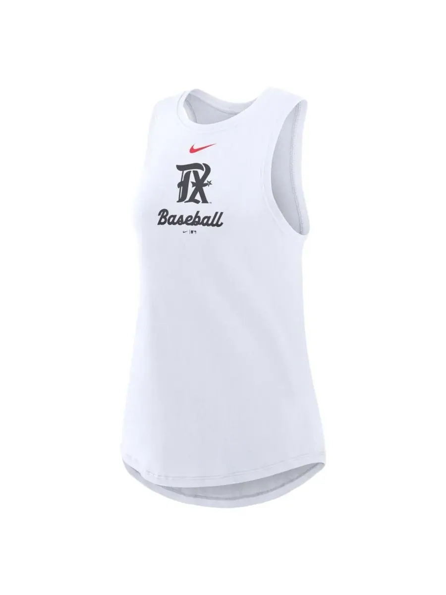 Nike Женская белая майка с высоким воротником Texas Rangers City Connect Tricode Performance Tank — изображение 2 из 3, белый