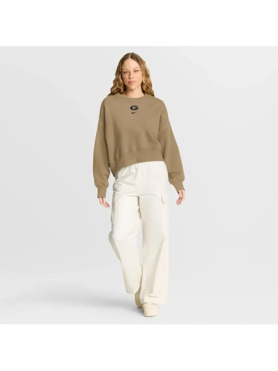 Nike Женская бежевая толстовка-пуловер Georgia Bulldogs Oversized Phoenix 2-Hit — изображение 3 из 3, бежевый