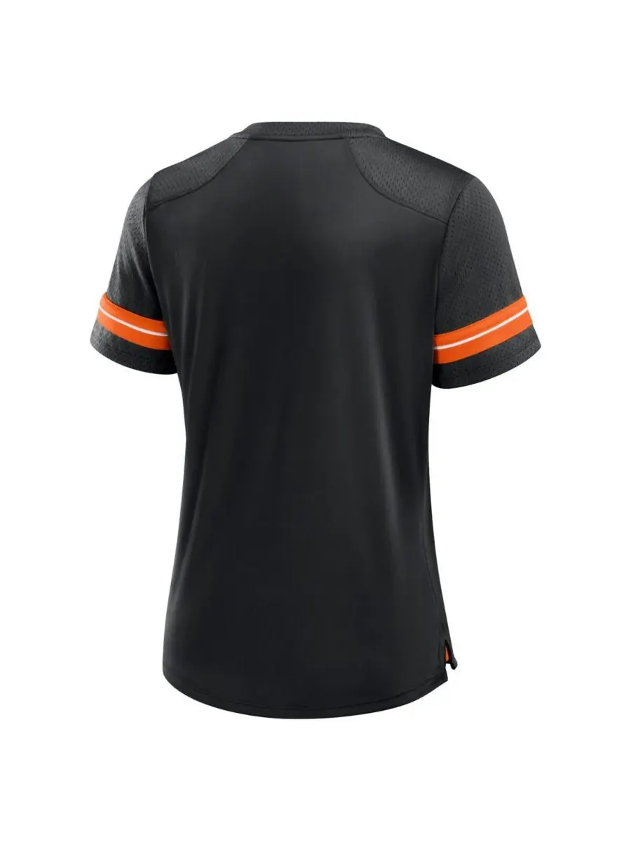 Fanatics Женская черная футболка на шнуровке с надписью "Cincinnati Bengals Play Script" — изображение 3 из 3, черный