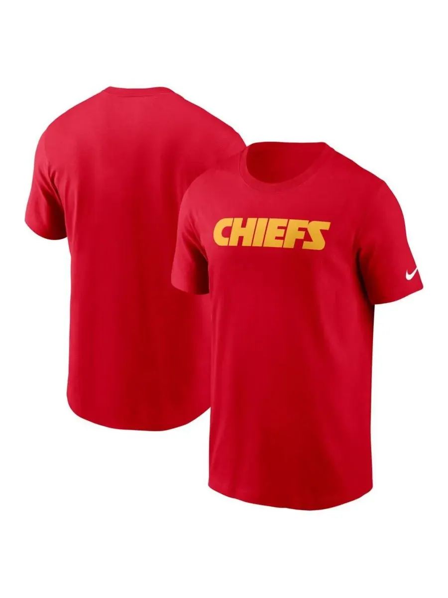 Nike Мужская красная футболка Kansas City Chiefs Primetime Wordmark Essential